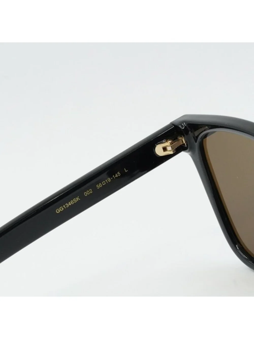 Gucci GG1346SK 002 Sunglasses Black Square Frame, Brown Polarized Lenses